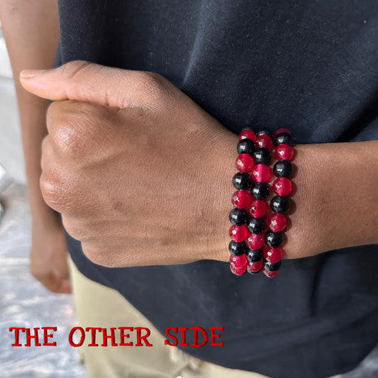 Ruby Jade x Black Obsidian Enigma Bracelet
