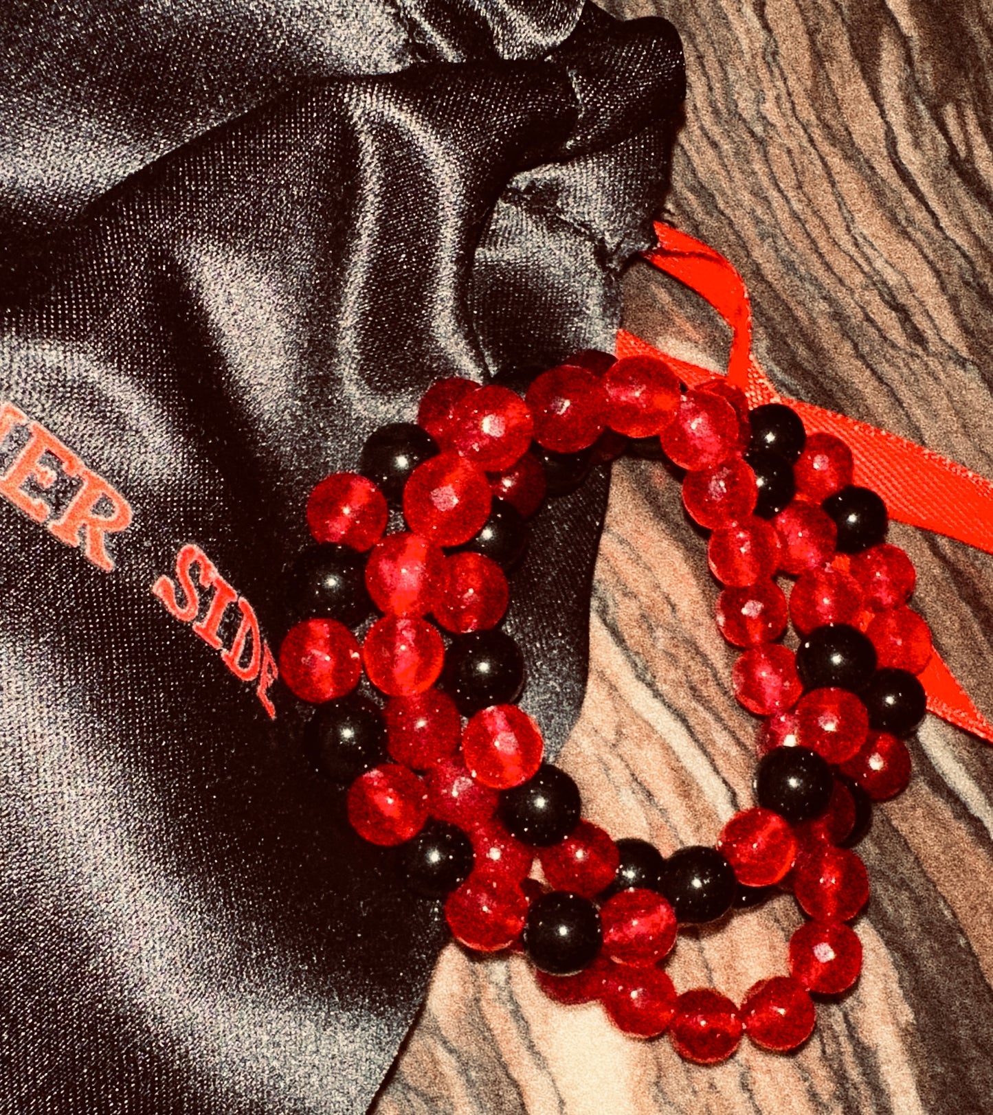 Ruby Jade x Black Obsidian Enigma Bracelet