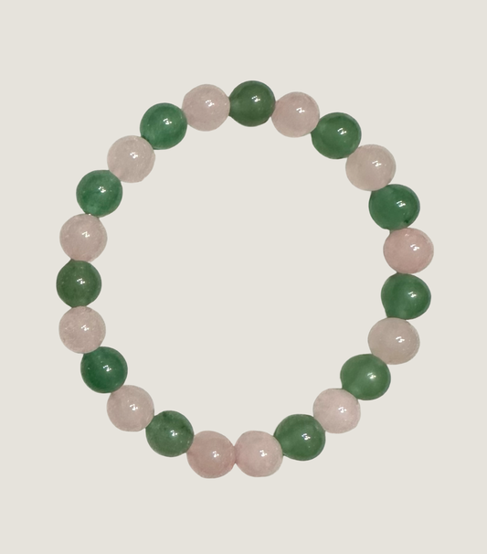 Rose Quartz x Green Aventurine Enigma Bracelet
