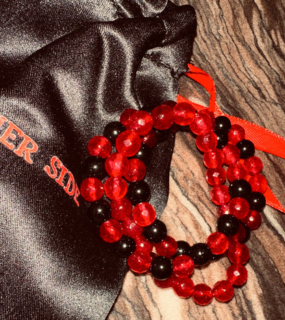 Ruby Jade x Black Obsidian Enigma Bracelet